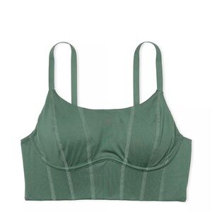 Victoria Secret/Pink cropped workout tank, wire detail, green corset workout top